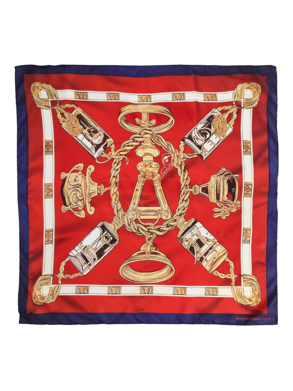 Balenciaga jacquard-pattern logo scarf - Rot