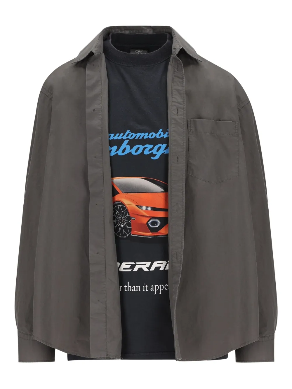 Balenciaga Automobili Lamborghini Shirt In Brown