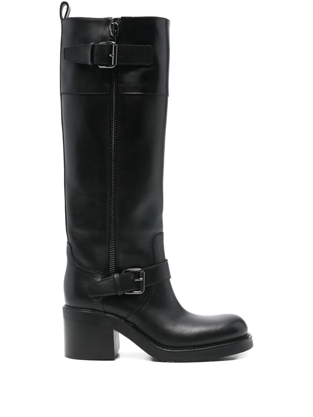 Elena Iachi 60mm buckle-detail knee-high boots Zwart