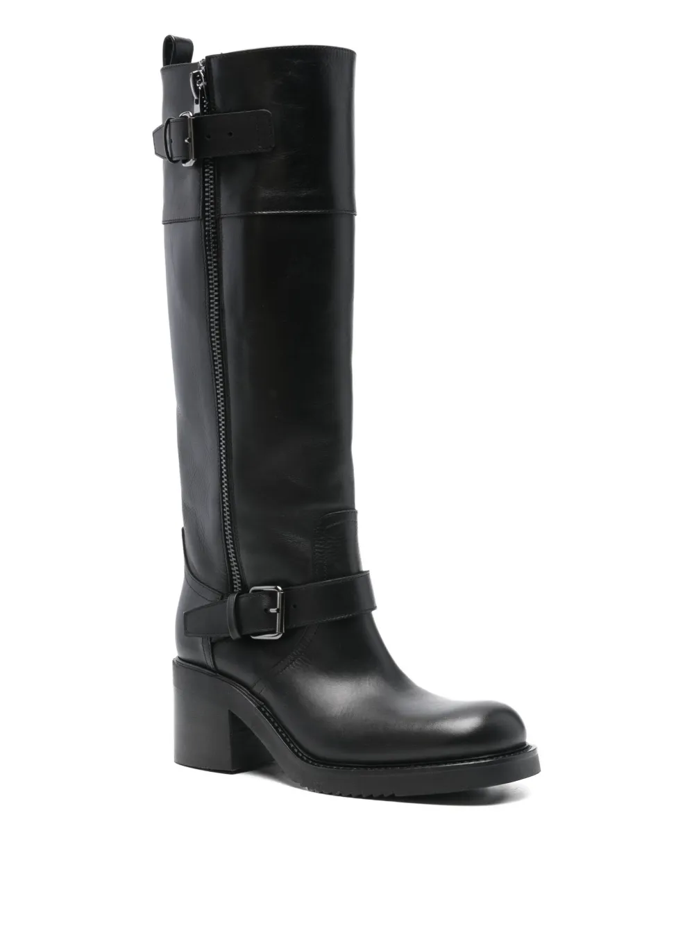 Elena Iachi 60mm buckle-detail knee-high boots Zwart