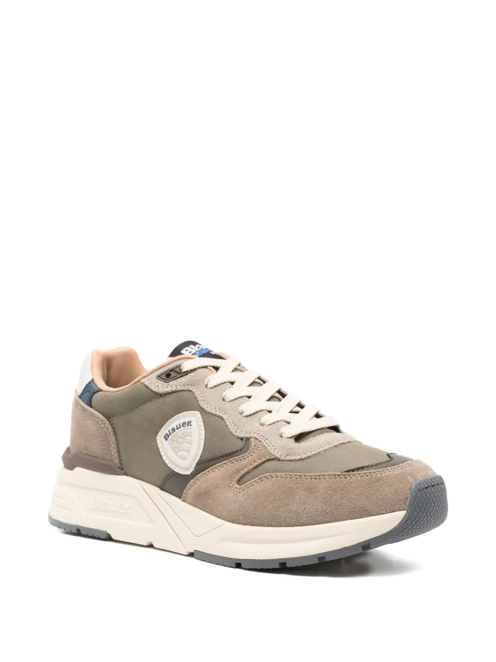 Blauer logo-patch low-top sneakers Beige