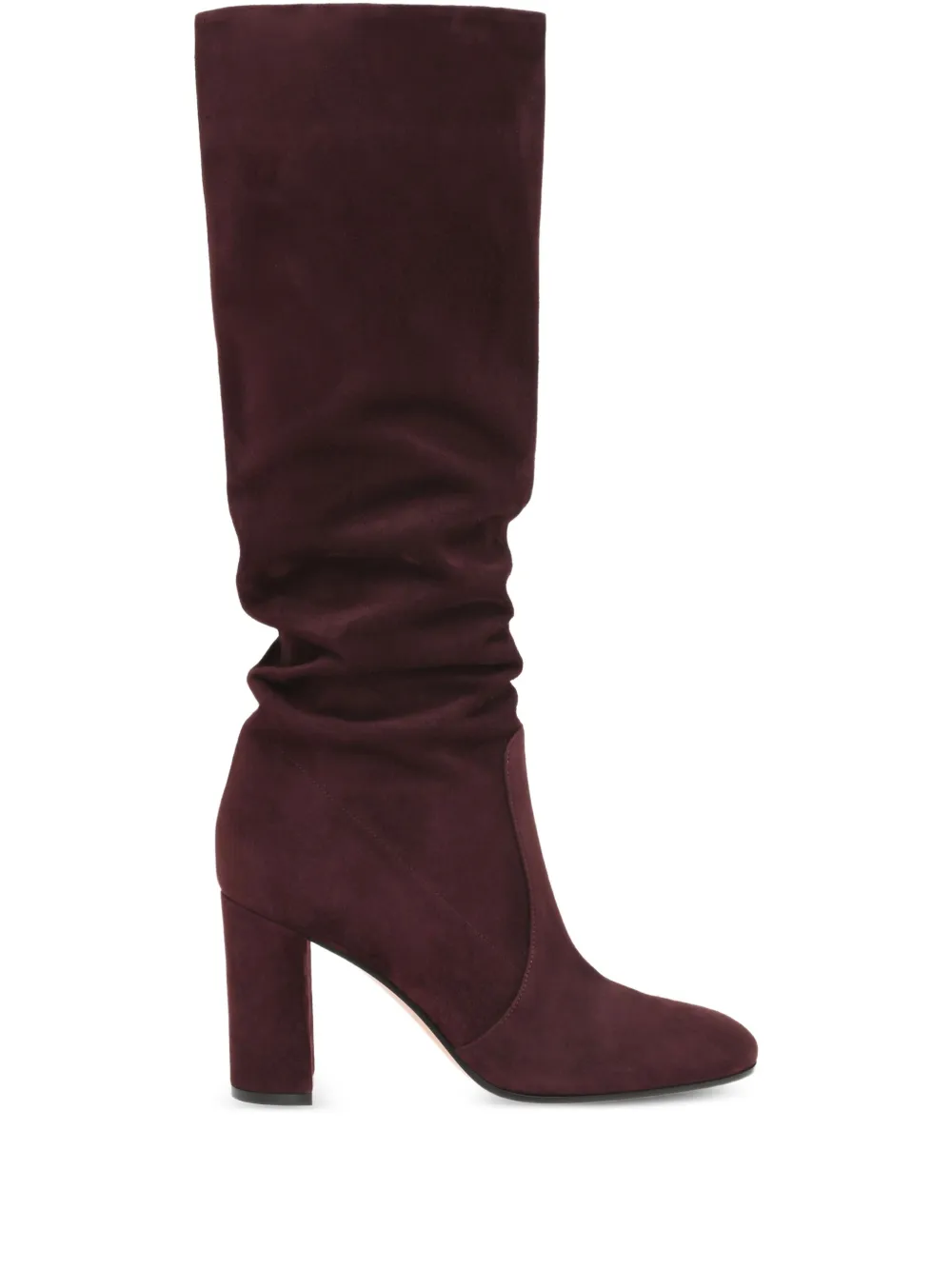 Gianvito Rossi 85mm Glen ruched block-heel knee-high boots | Red | Image 1