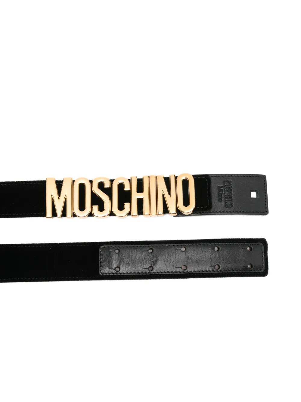 Moschino Riem met logo - Zwart