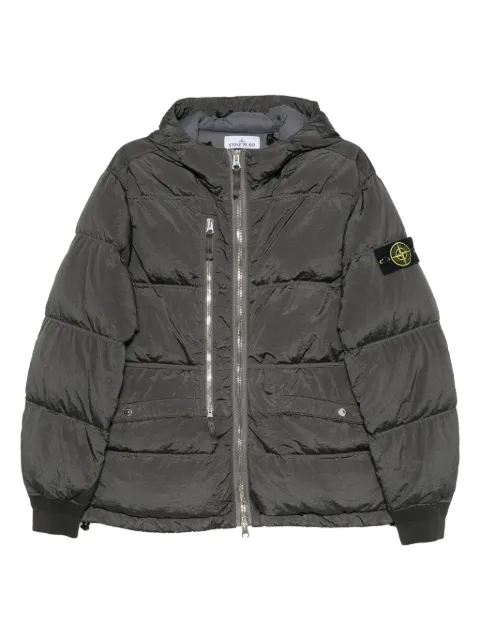 Stone Island chamarra capitonada con parche del logo