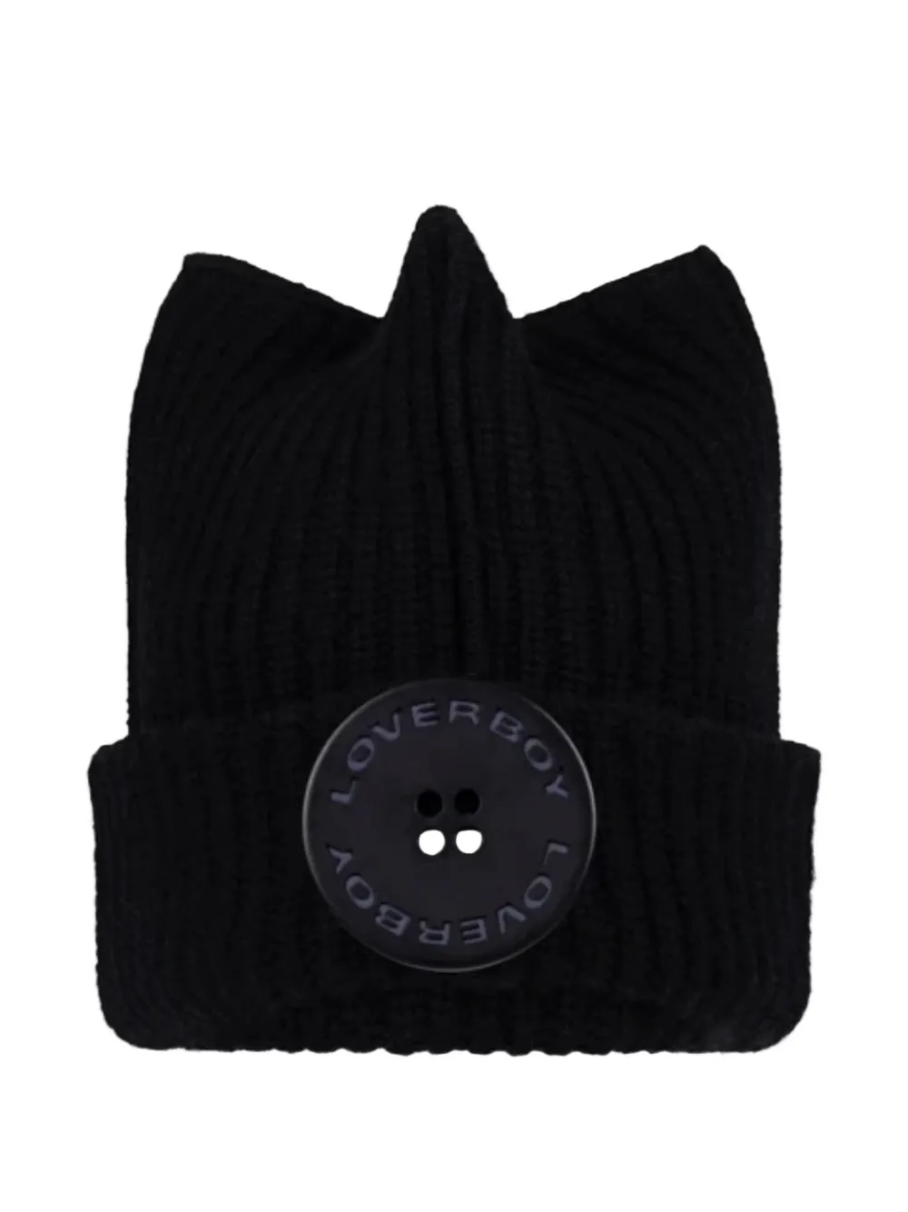 Charles Jeffrey Loverboy ear-detail ribbed beanie | Black | Image 1
