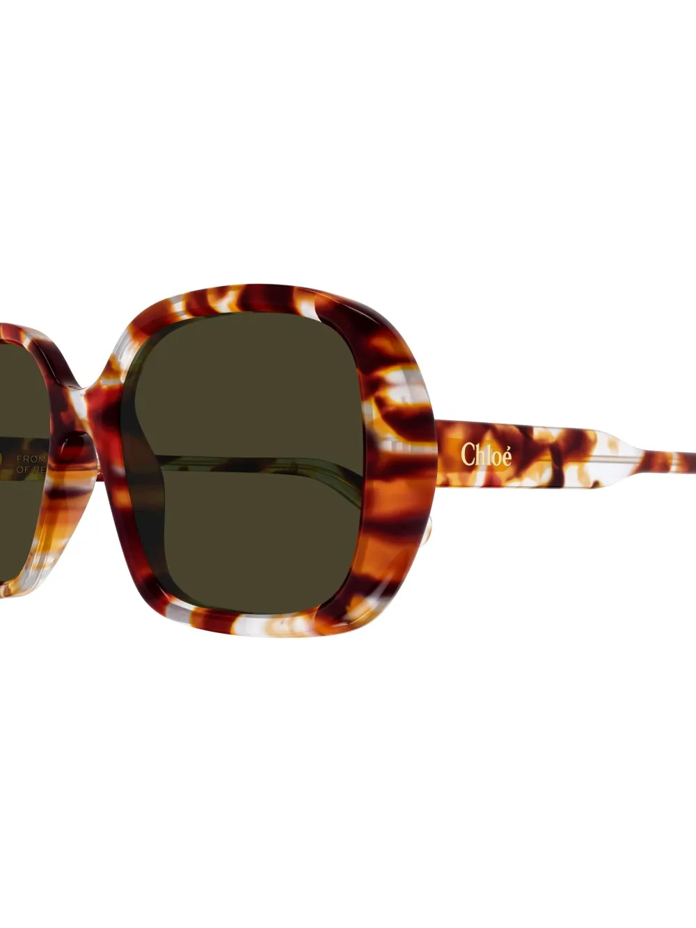 Chloé Eyewear Zonnebril met rond montuur Bruin