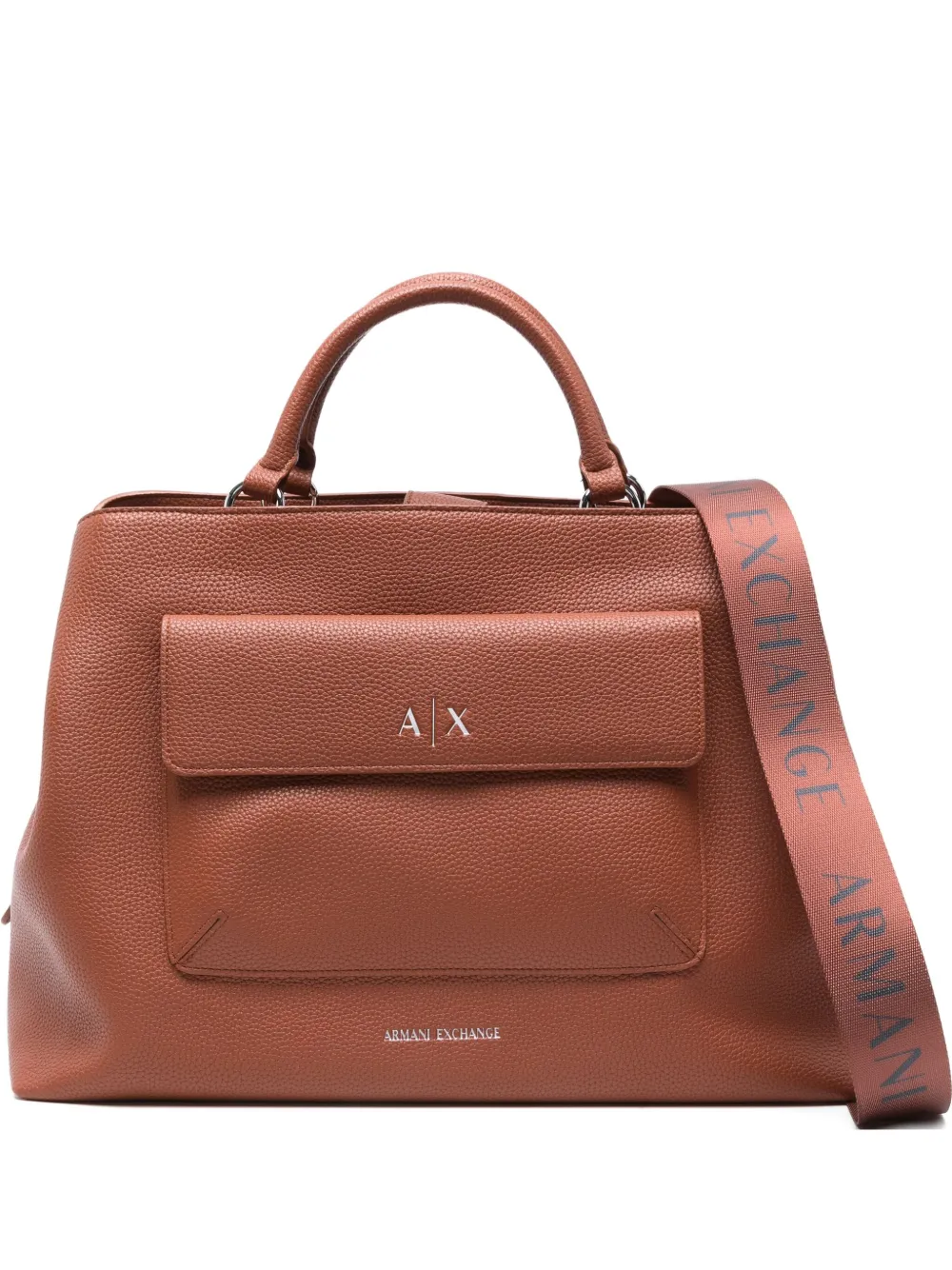 Armani Exchange sac à main à détail de poche devant | marron | Image 1