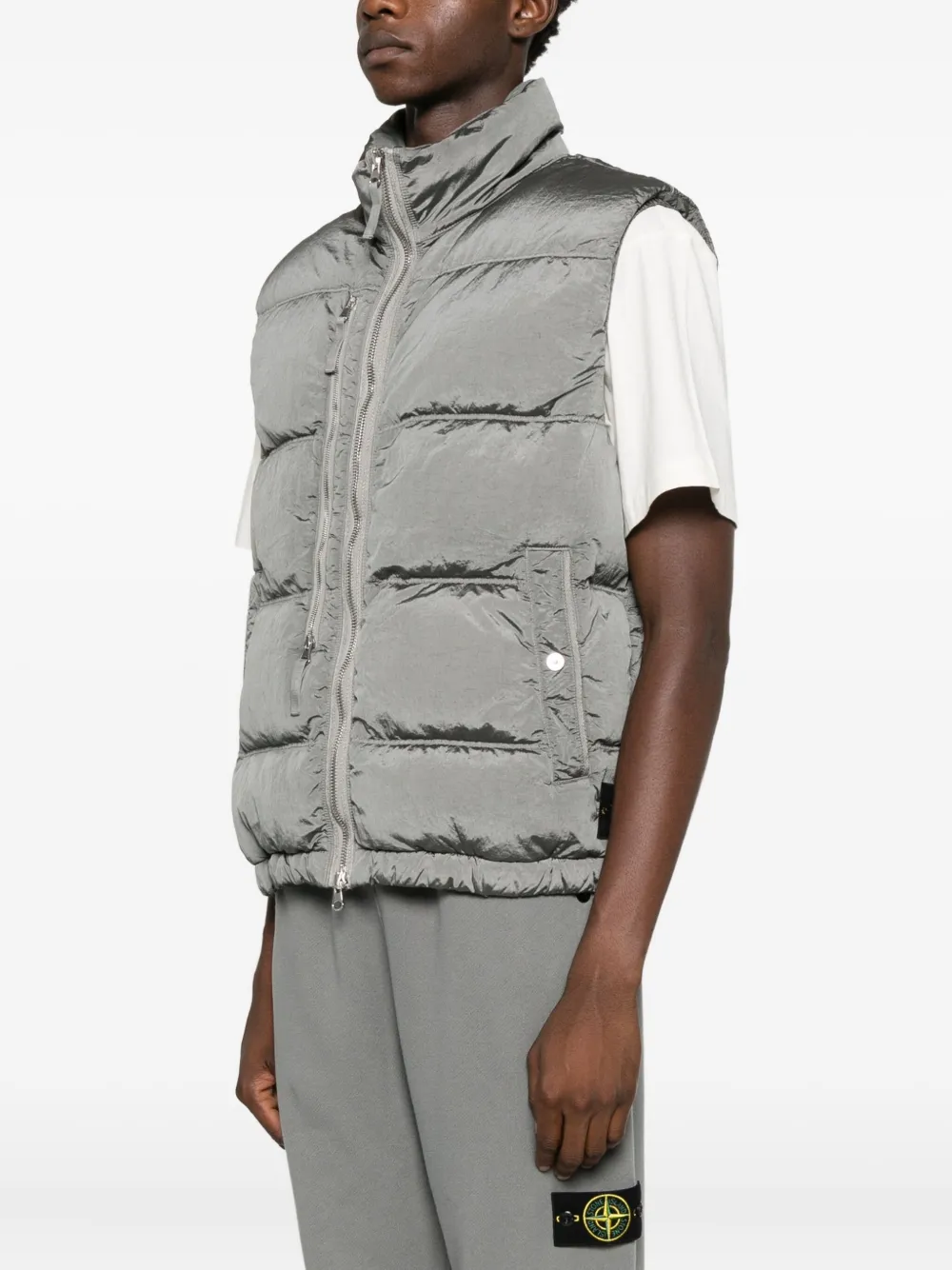 Stone Island Gilet met Compass-logopatch Zilver