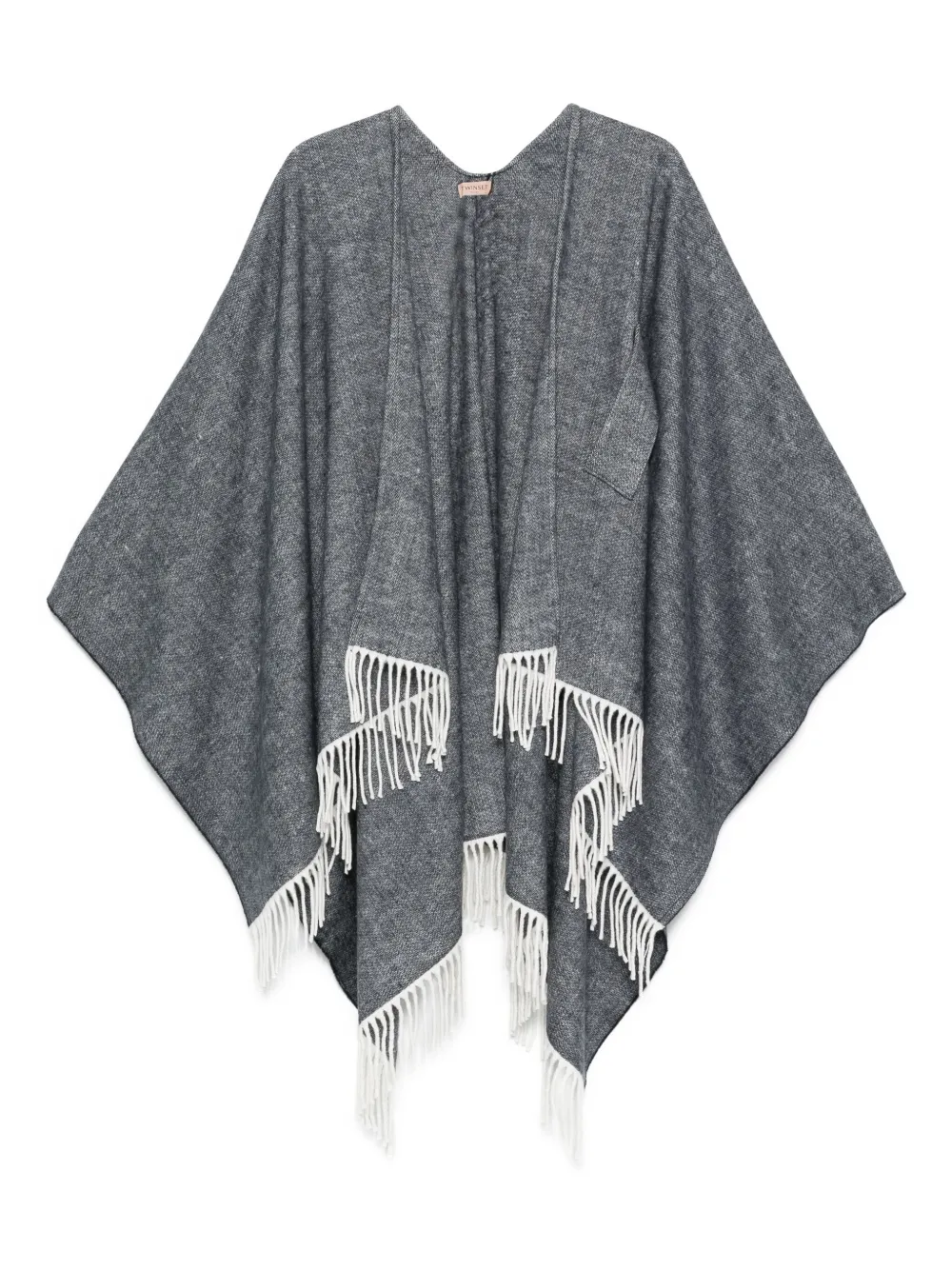 TWINSET poncho con flecos | gris | Image 1