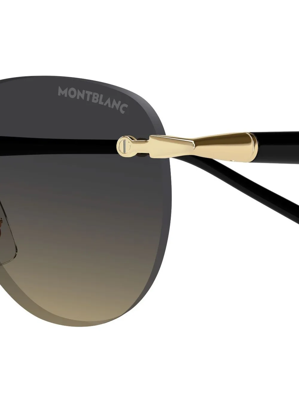 Montblanc Zonnebril met rond montuur - Zwart