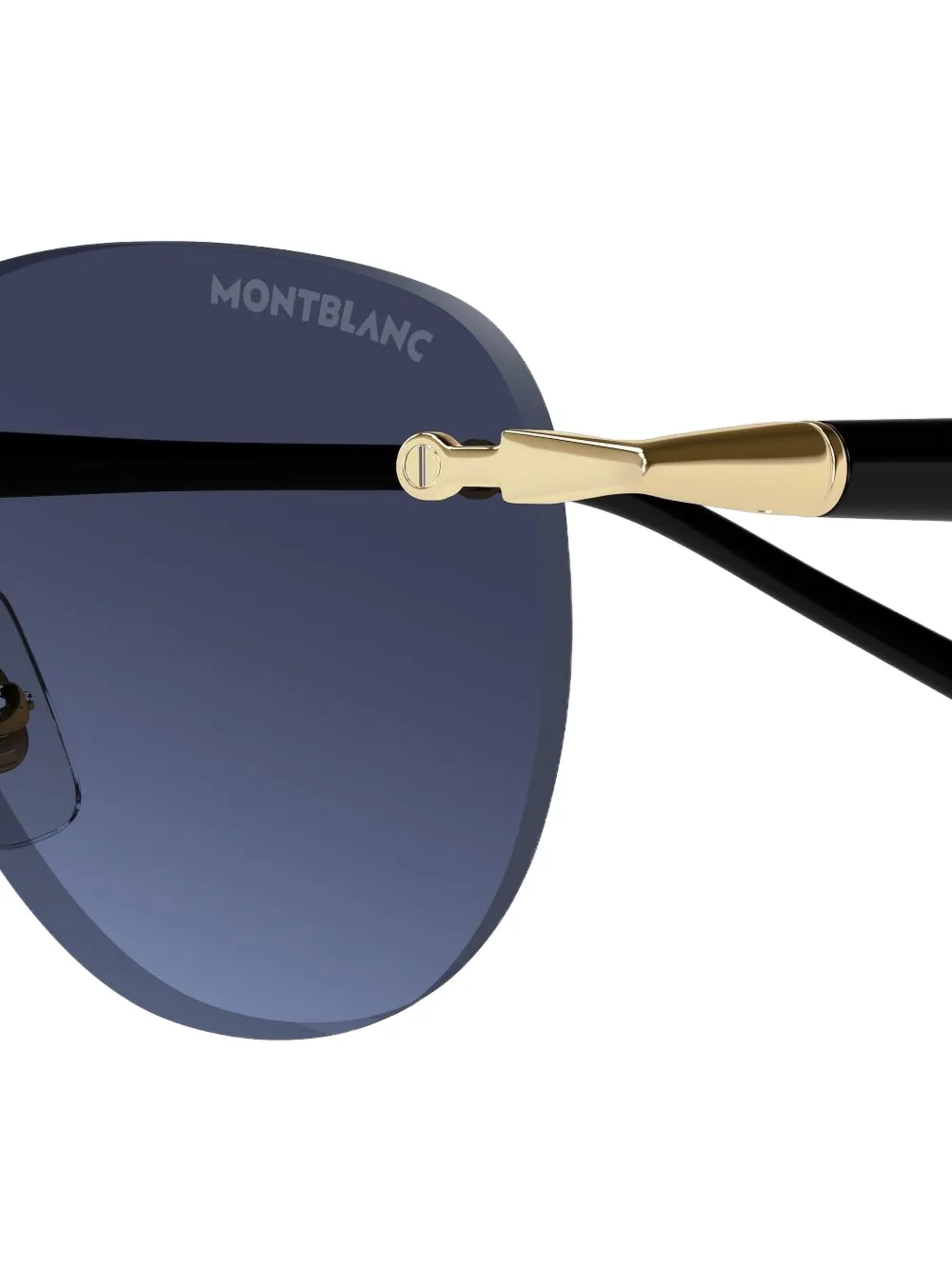 Montblanc Zonnebril met rond montuur Zwart