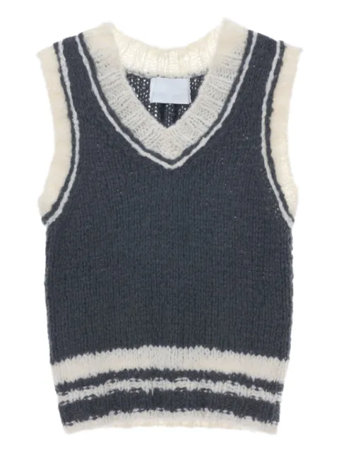 CUDDLEUP 条纹V领马甲