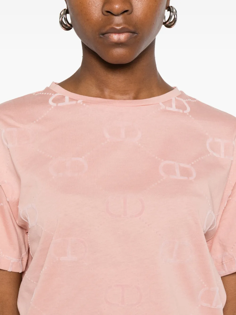 Twinset Logo-pattern T-shirt In Pink
