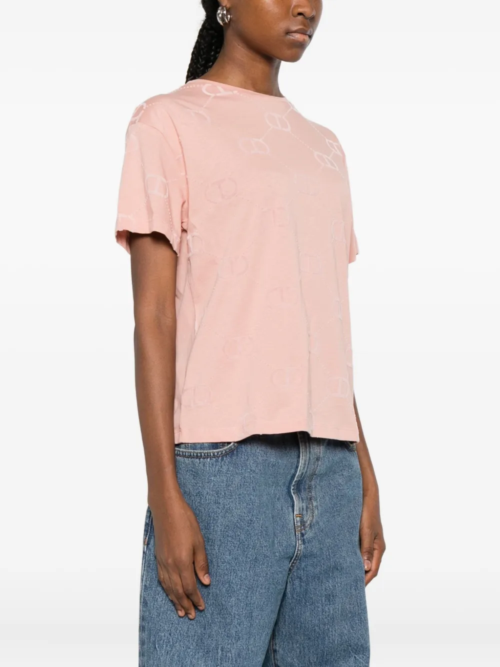 Twinset Logo-pattern T-shirt In Pink