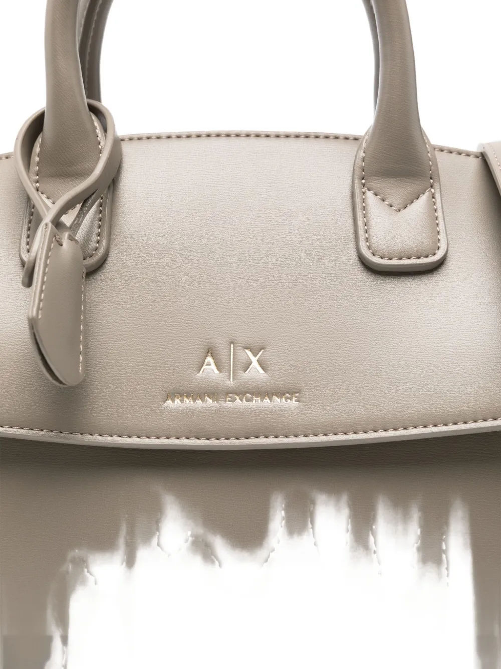 Armani Exchange Asv Trunk Padlock Tote Bag In Brown