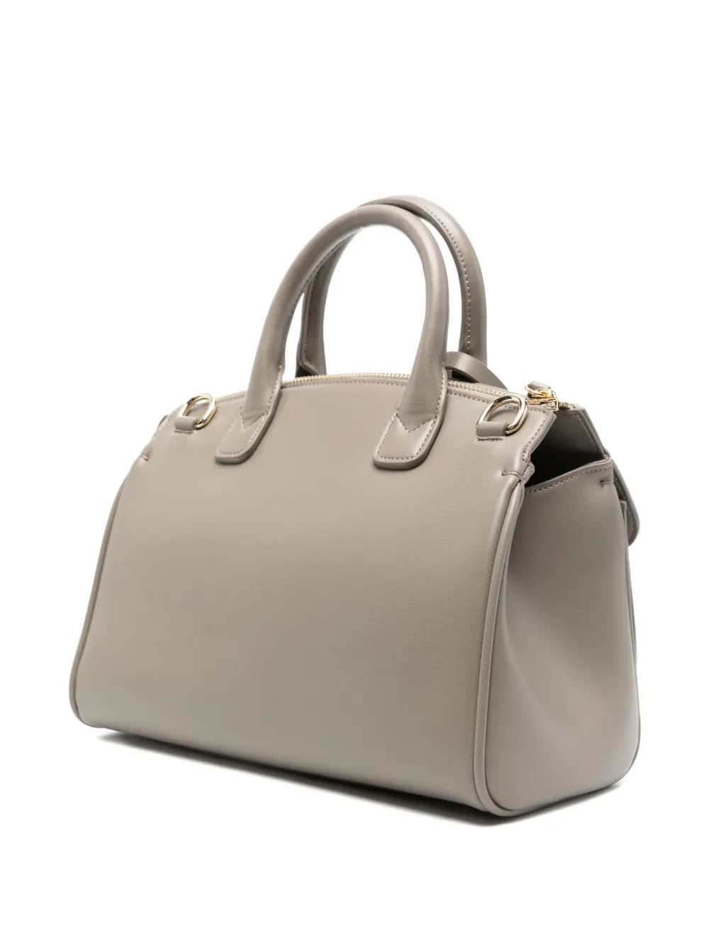 Armani Exchange Asv Trunk Padlock Tote Bag In Brown