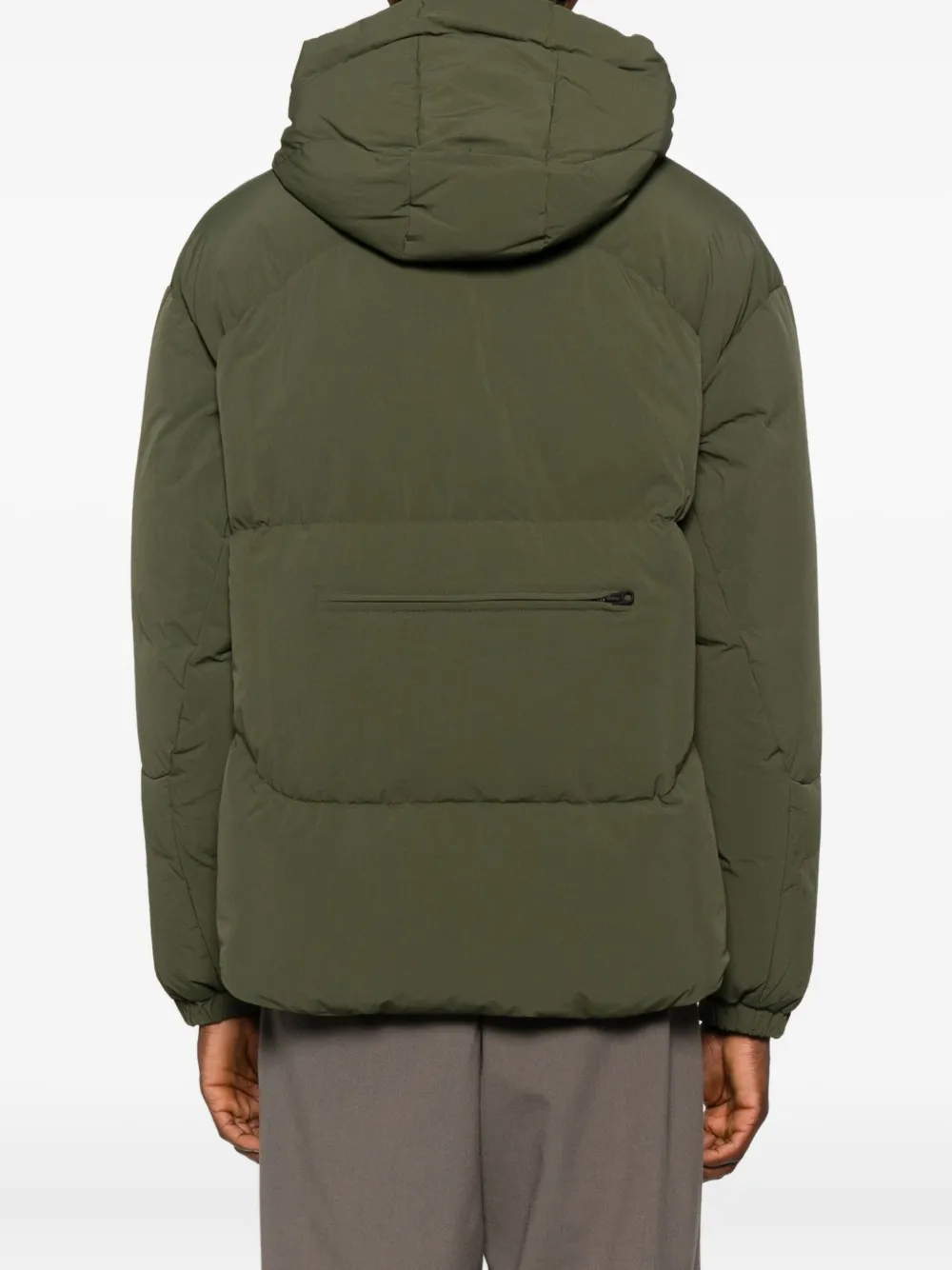 Jg1 Yves Salomon Green Hooded Down Jacket In Green