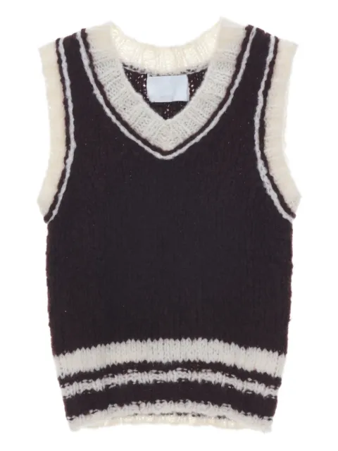 CUDDLEUP 条纹V领马甲