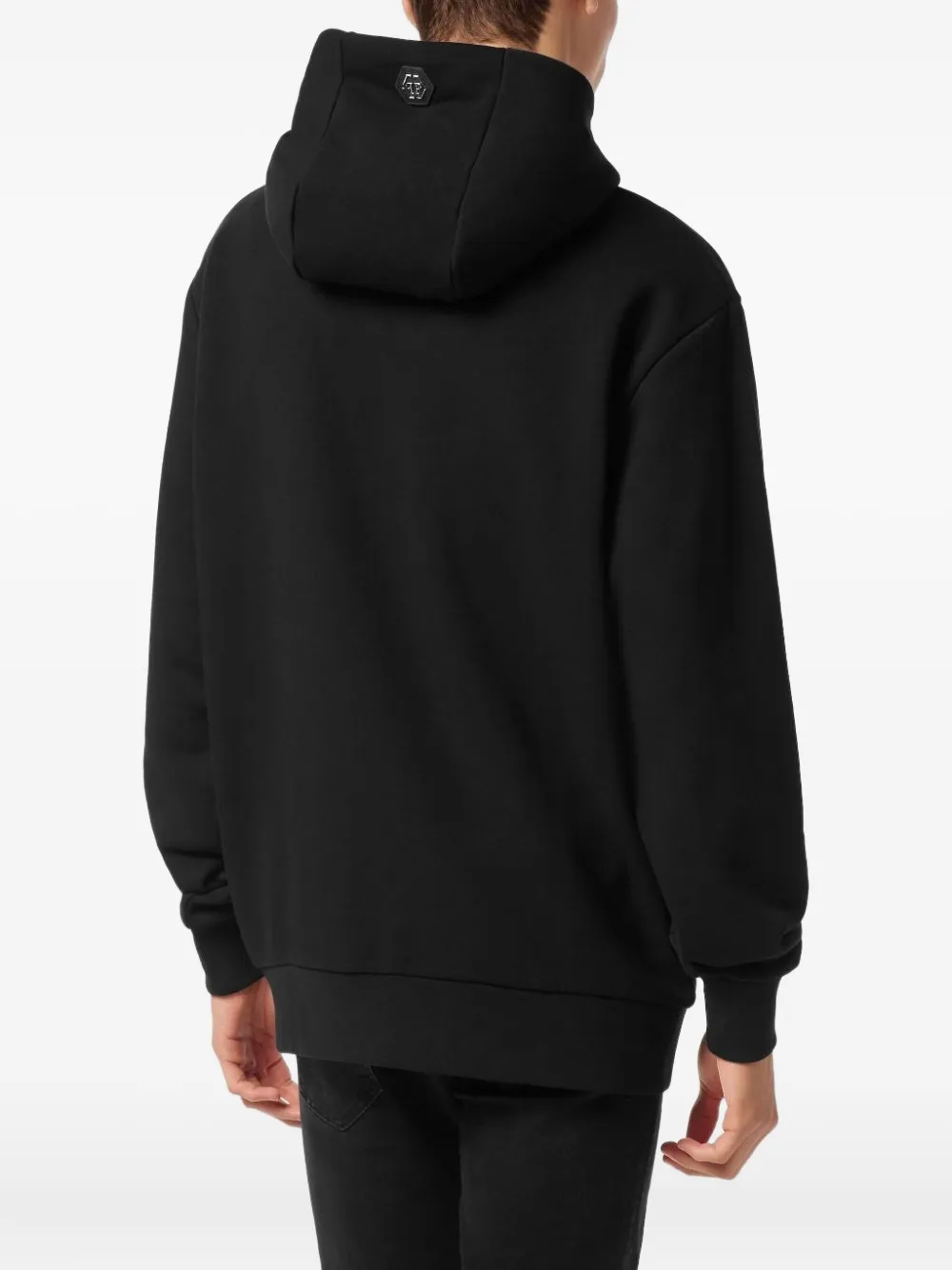 Philipp Plein Hoodie met doodskop van stras Zwart