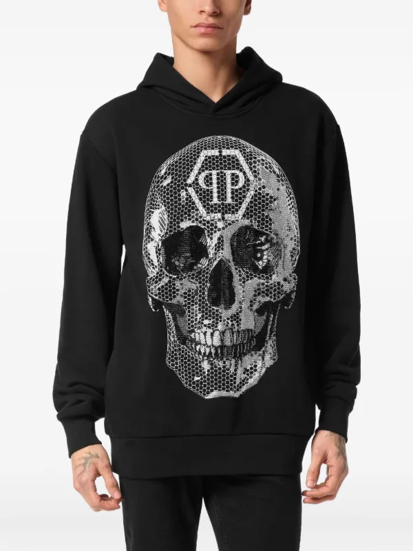 Philipp Plein スカル ラインストーン パーカー | ブラック | FARFETCH JP