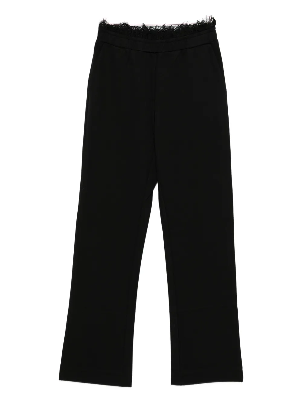Twinset Lace-trim Trousers In Black