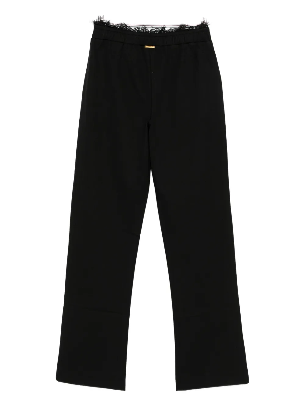 TWINSET lace-trim trousers - Zwart