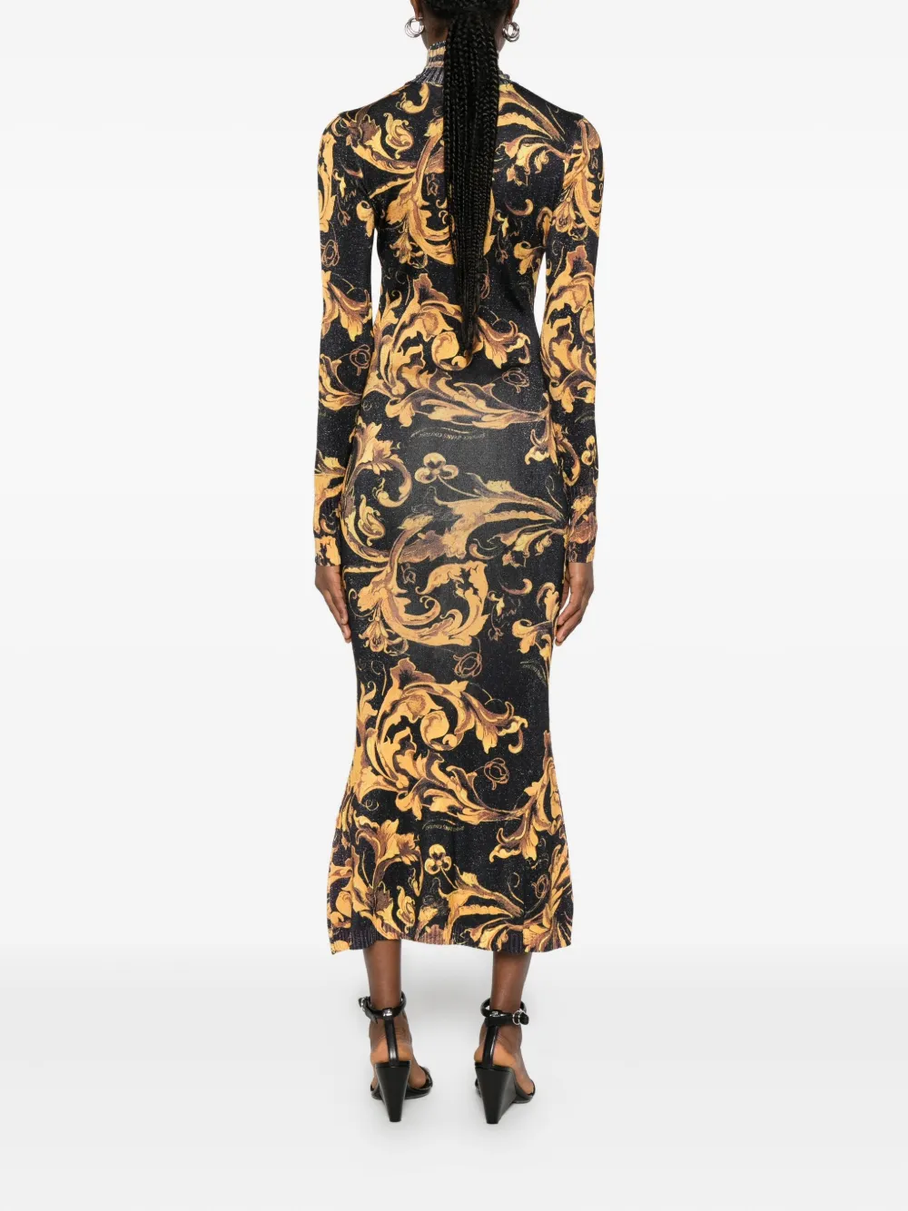 Versace Jeans Couture Jurk met barokprint Zwart