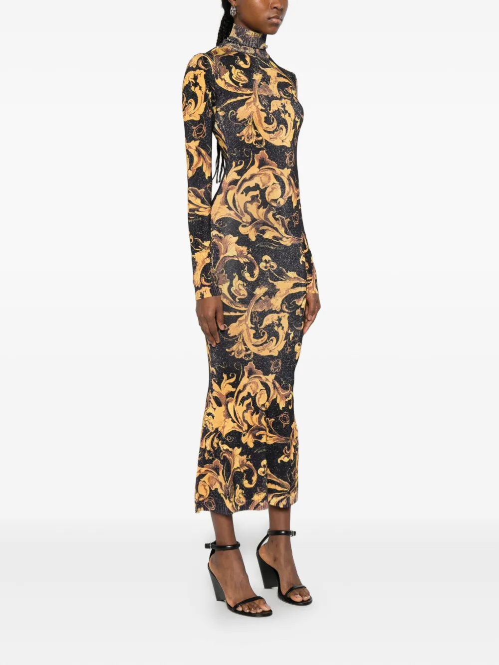 Versace Jeans Couture Jurk met barokprint Zwart