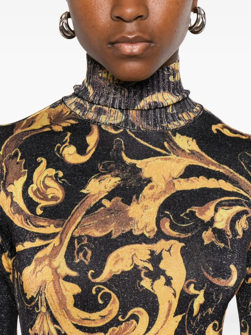 Versace Jeans Couture Jurk met barokprint Zwart