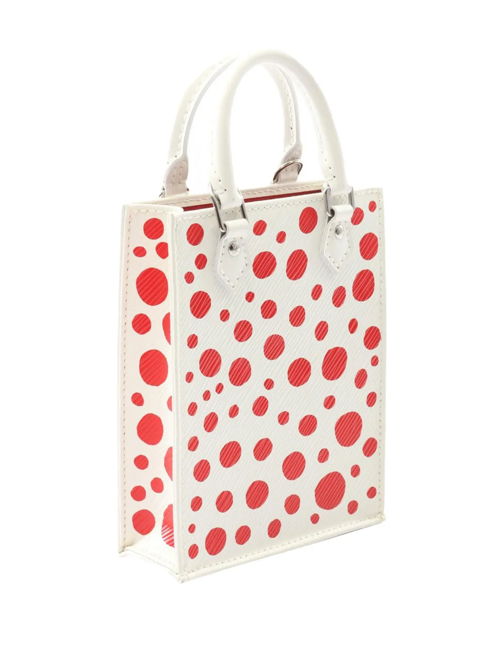 Pre-owned Louis Vuitton 2021-2025 Yayoi Kusama Epi Infinity Dots Petit Sac Plat Satchel In Red