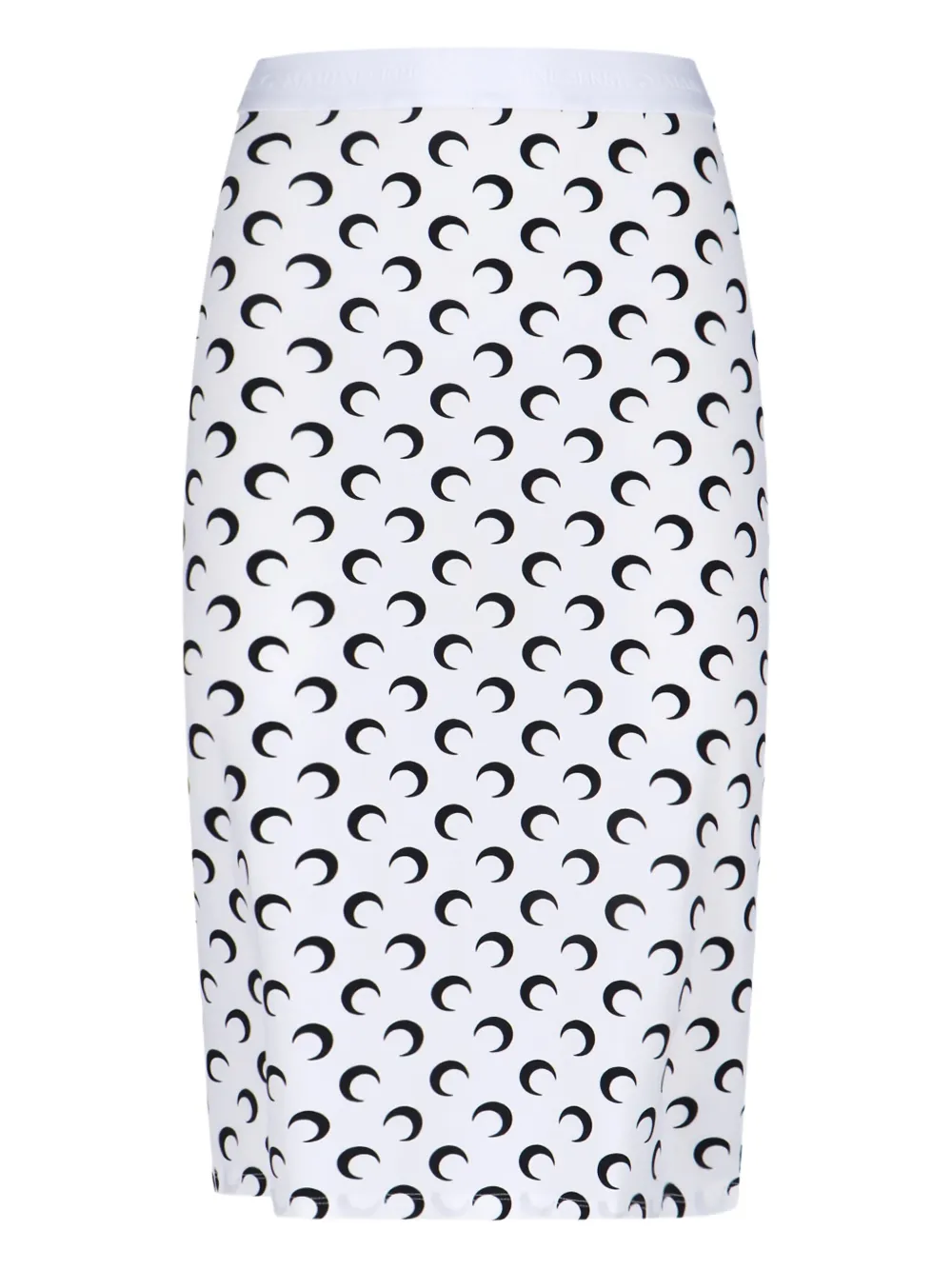 Marine Serre Midi Skirt With Crescent Moon Pattern In White