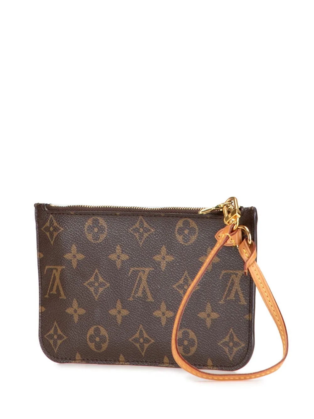 Pre-owned Louis Vuitton 2013 Monogram Neverfull Pochette Pouch In Brown