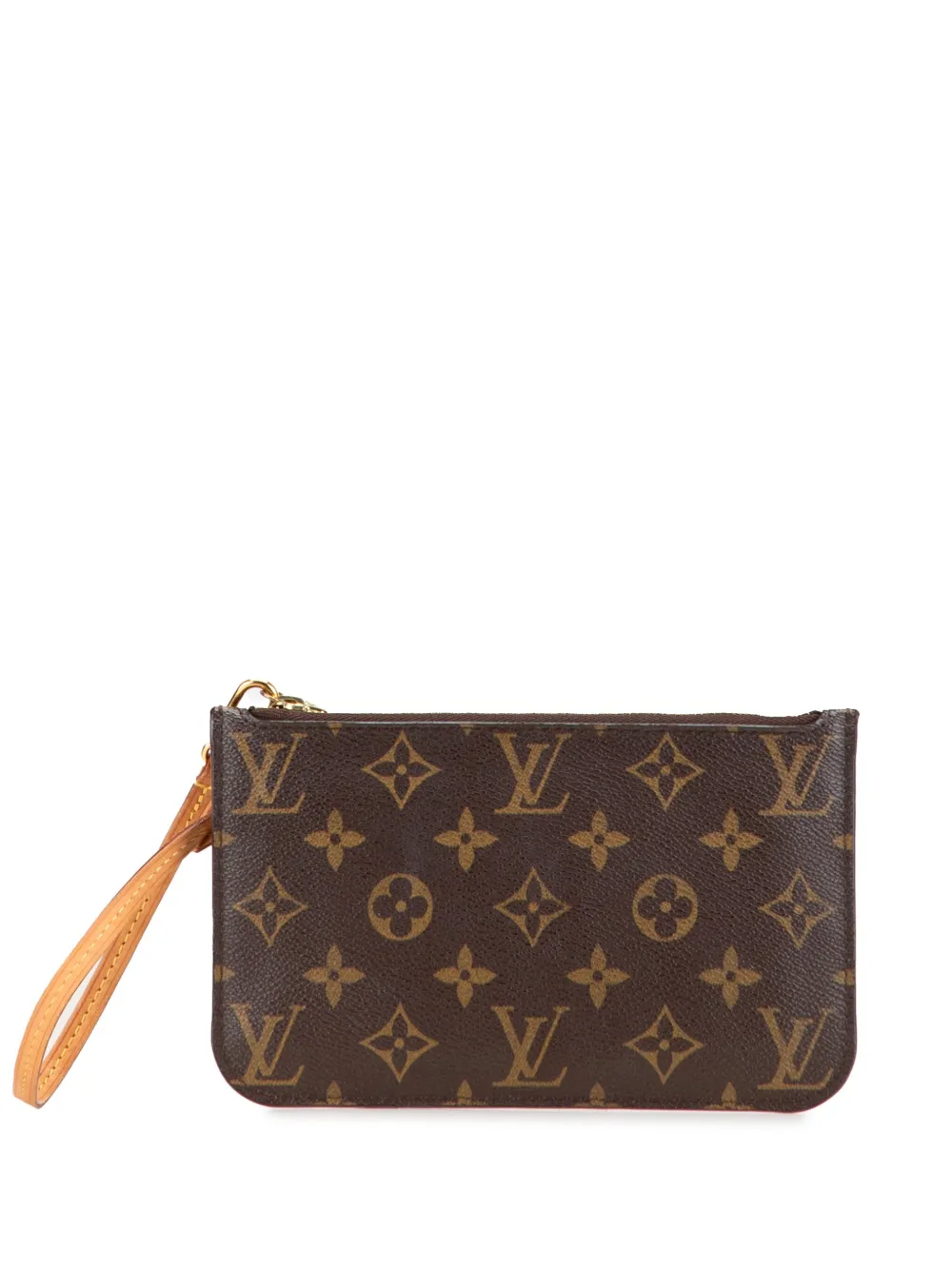 Pre-owned Louis Vuitton 2013 Monogram Neverfull Pochette Pouch In Brown