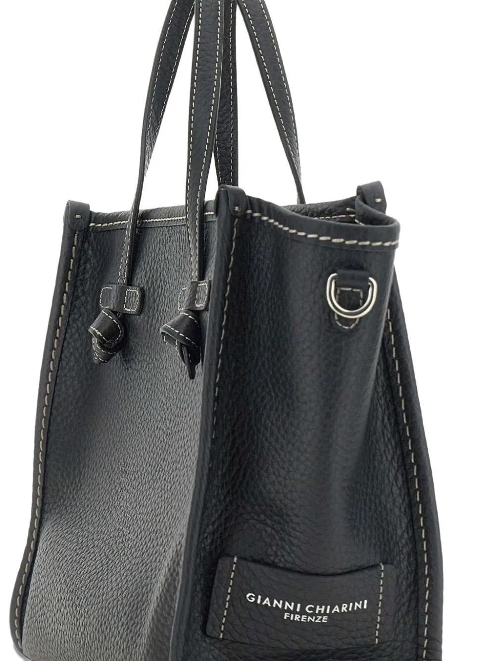 Gianni Chiarini Leather Tote Bag In Blue