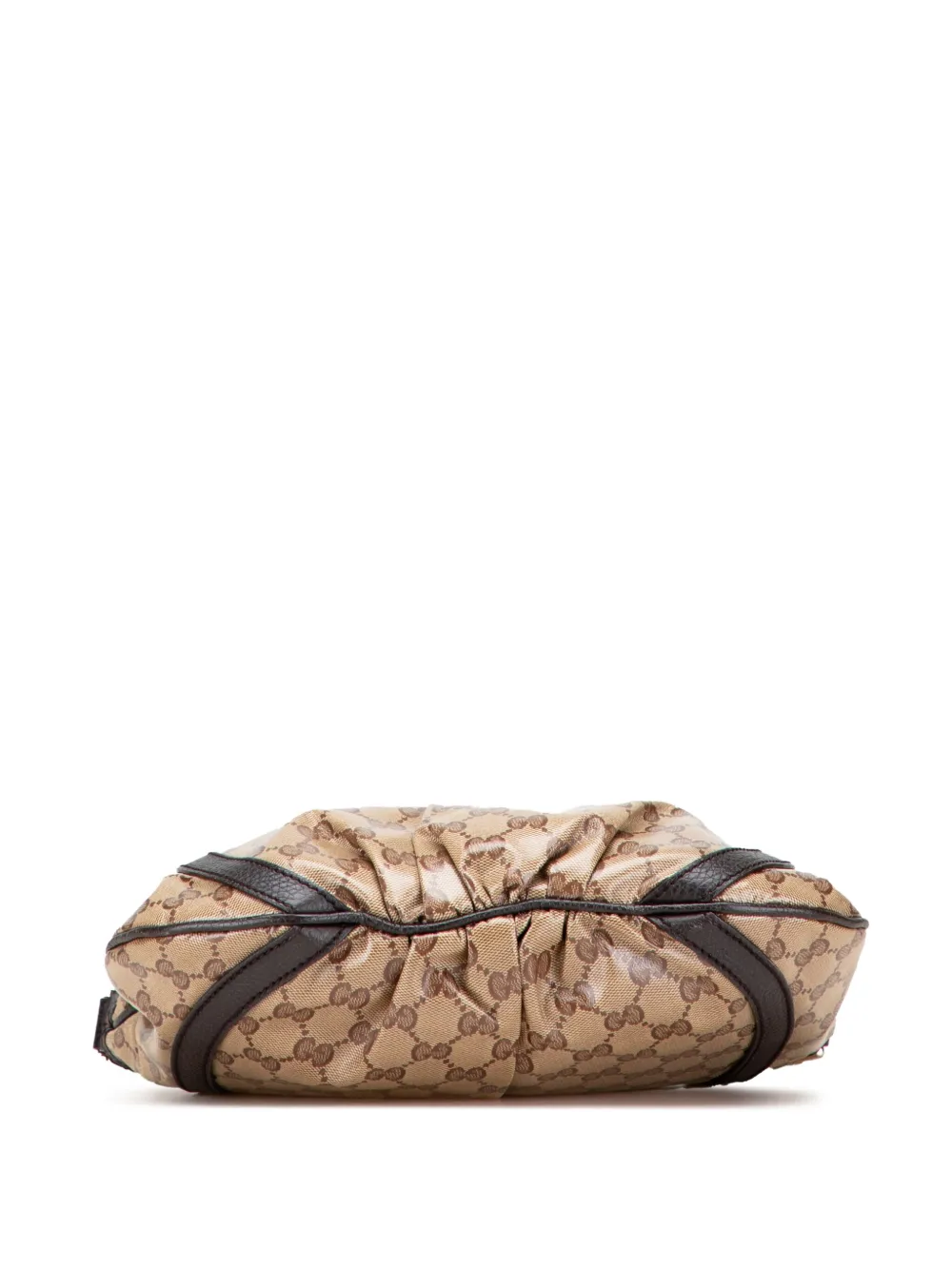 Pre-owned Gucci 2000-2015 Gg Crystal Abbey D Ring Crossbody Bag In Brown