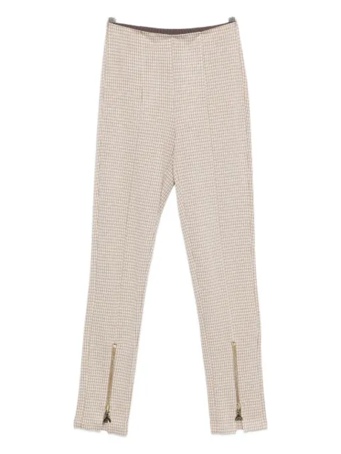 Patrizia Pepe zip-detail houndstooth trousers