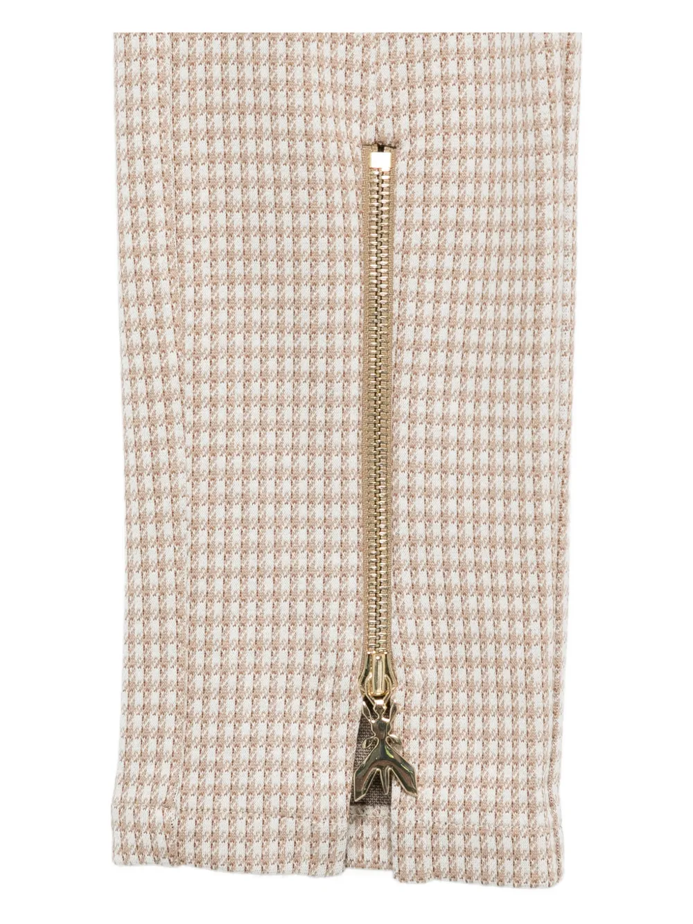 Patrizia Pepe Zip-detail Houndstooth Trousers In Neutral