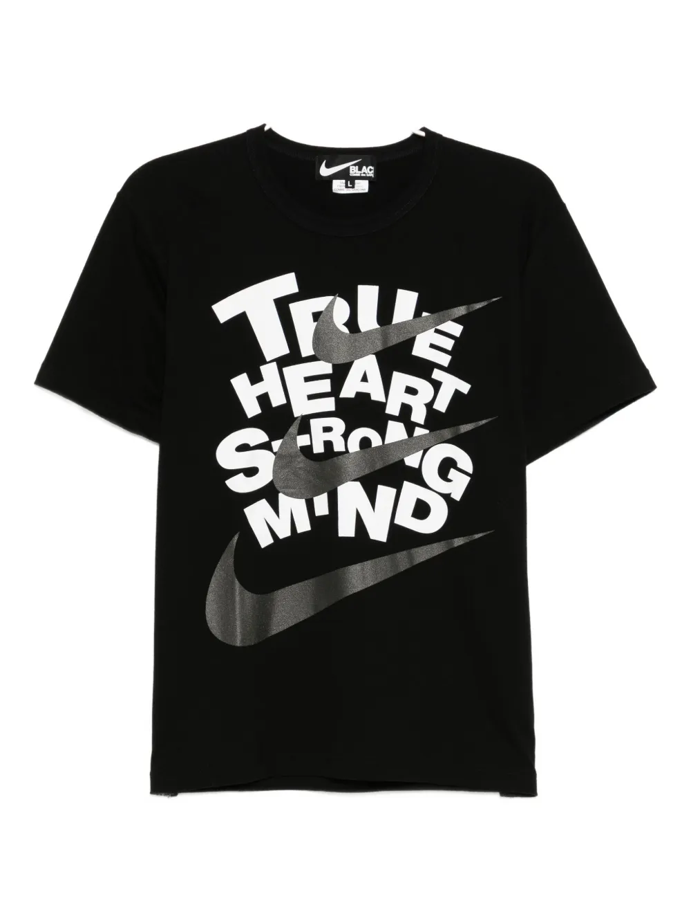 Black Comme Des Garçons X Nike Slogan-print T-shirt In Black