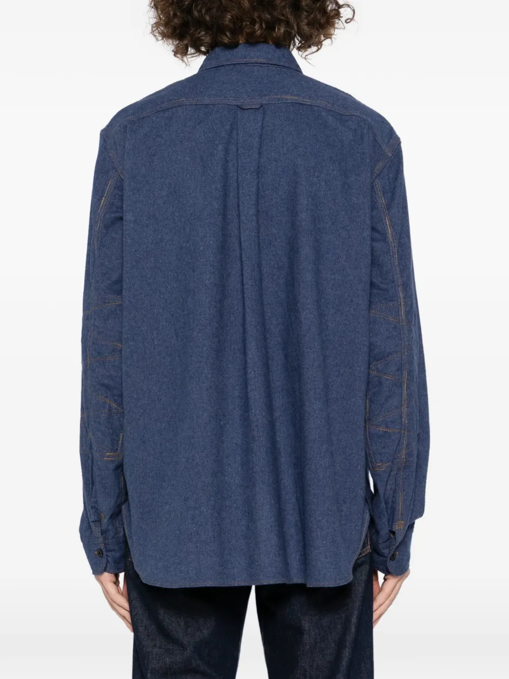 Junya Watanabe Overhemd met stikseldetail Blauw