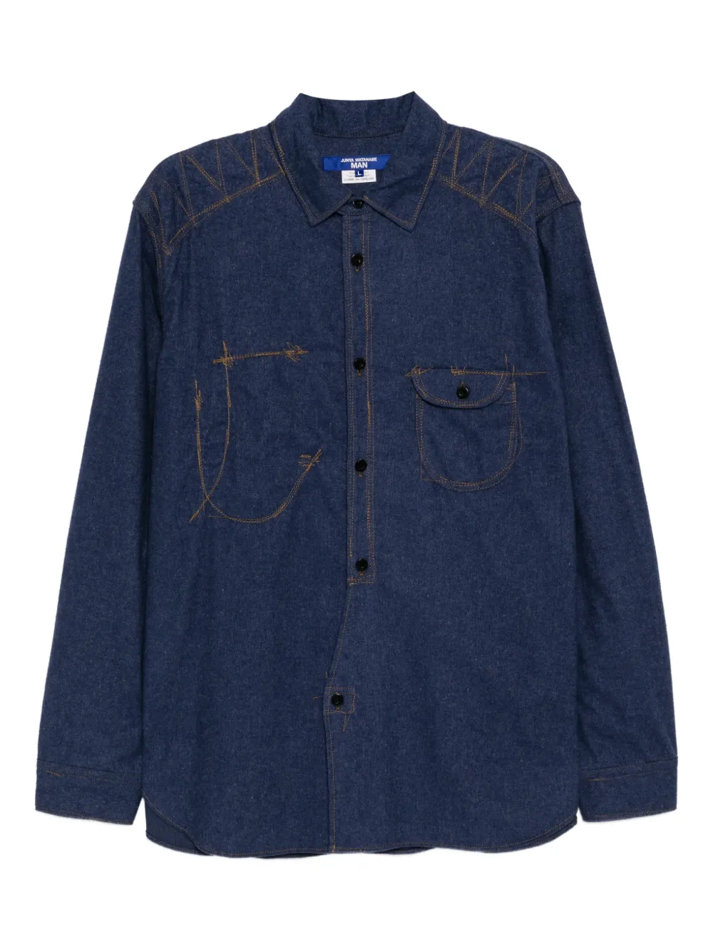 Junya Watanabe stitch-detail shirt - Blu