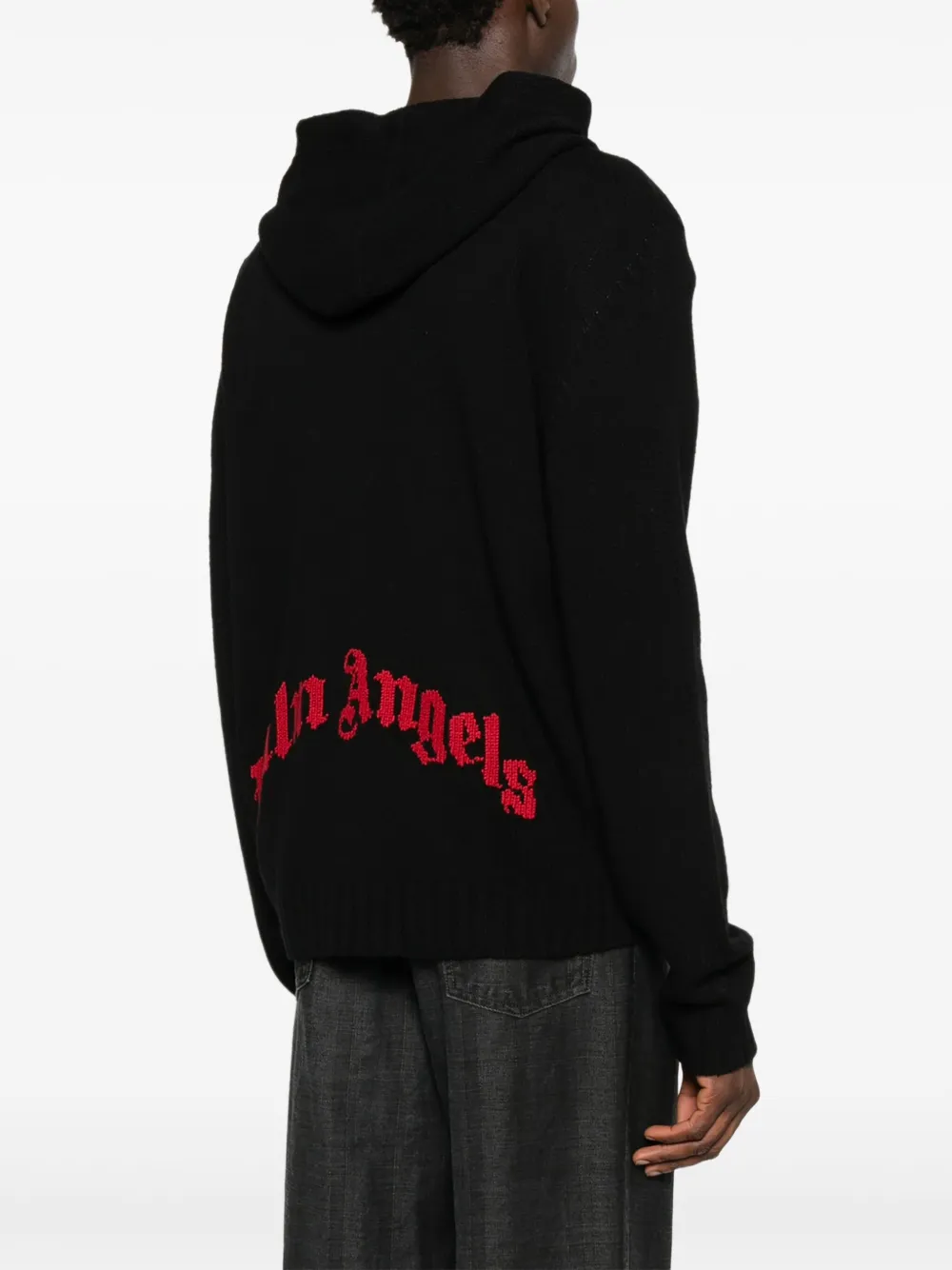 Palm Angels Hoodie met rits Zwart
