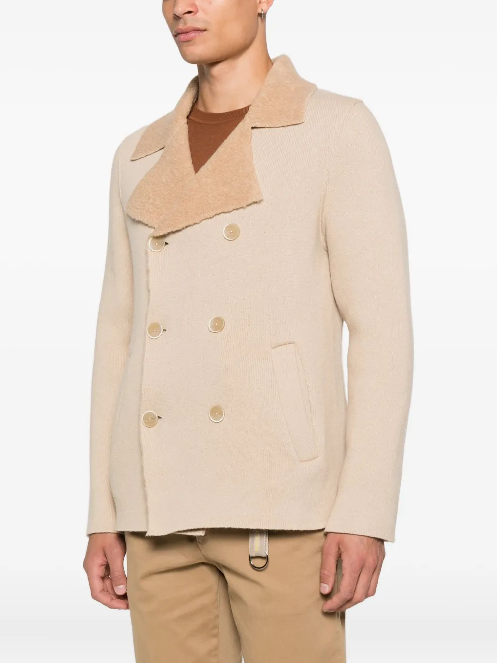  Bruno Manetti Double-breasted Peacoat - Neutrals 