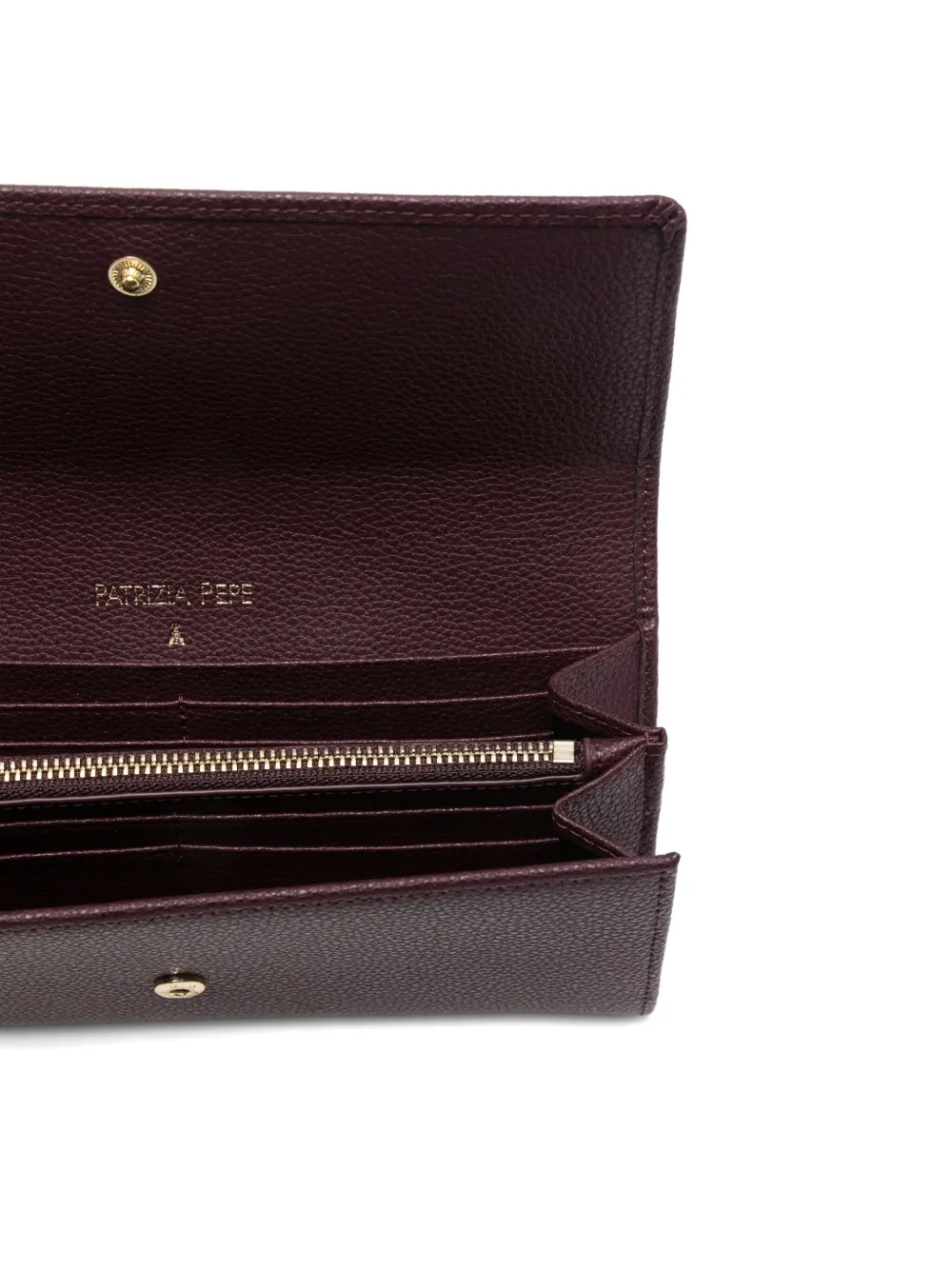 Patrizia Pepe Leren portemonnee met logo-applicatie Rood