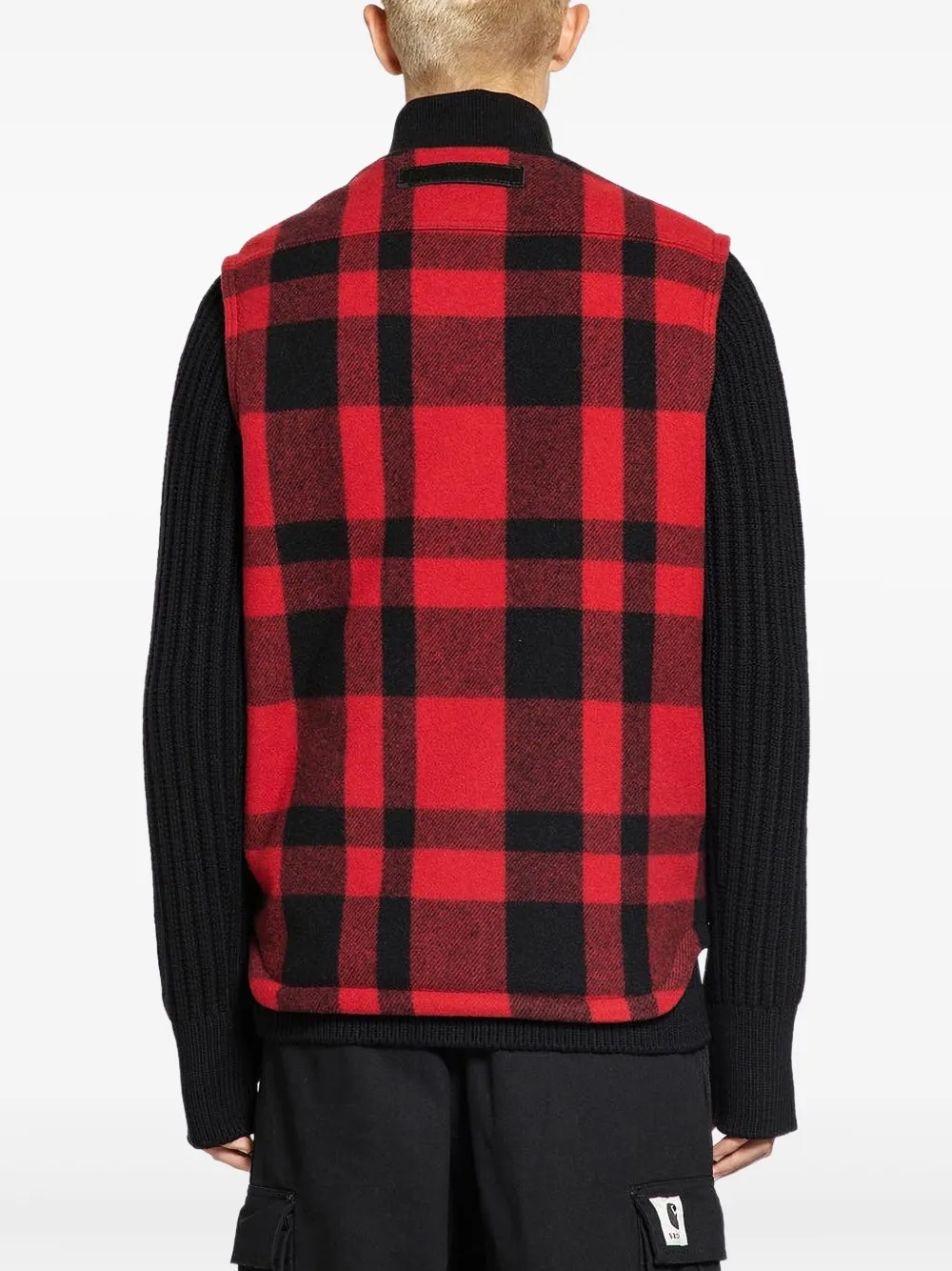 Junya Watanabe MAN Geruite top met vlakken Rood