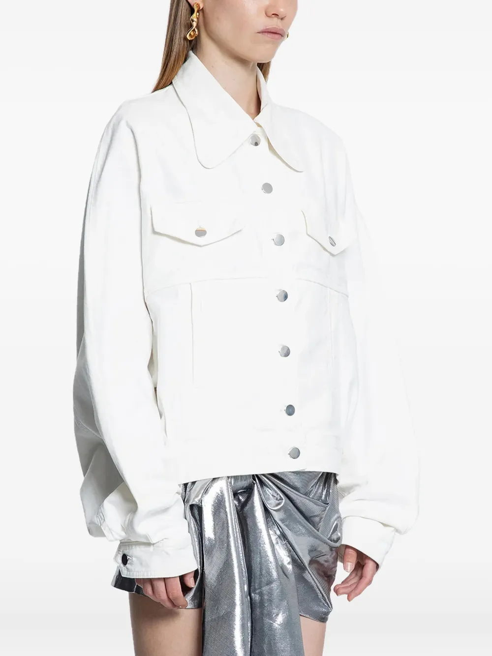 Monot Buttoned Chest-pocket Jacket In White