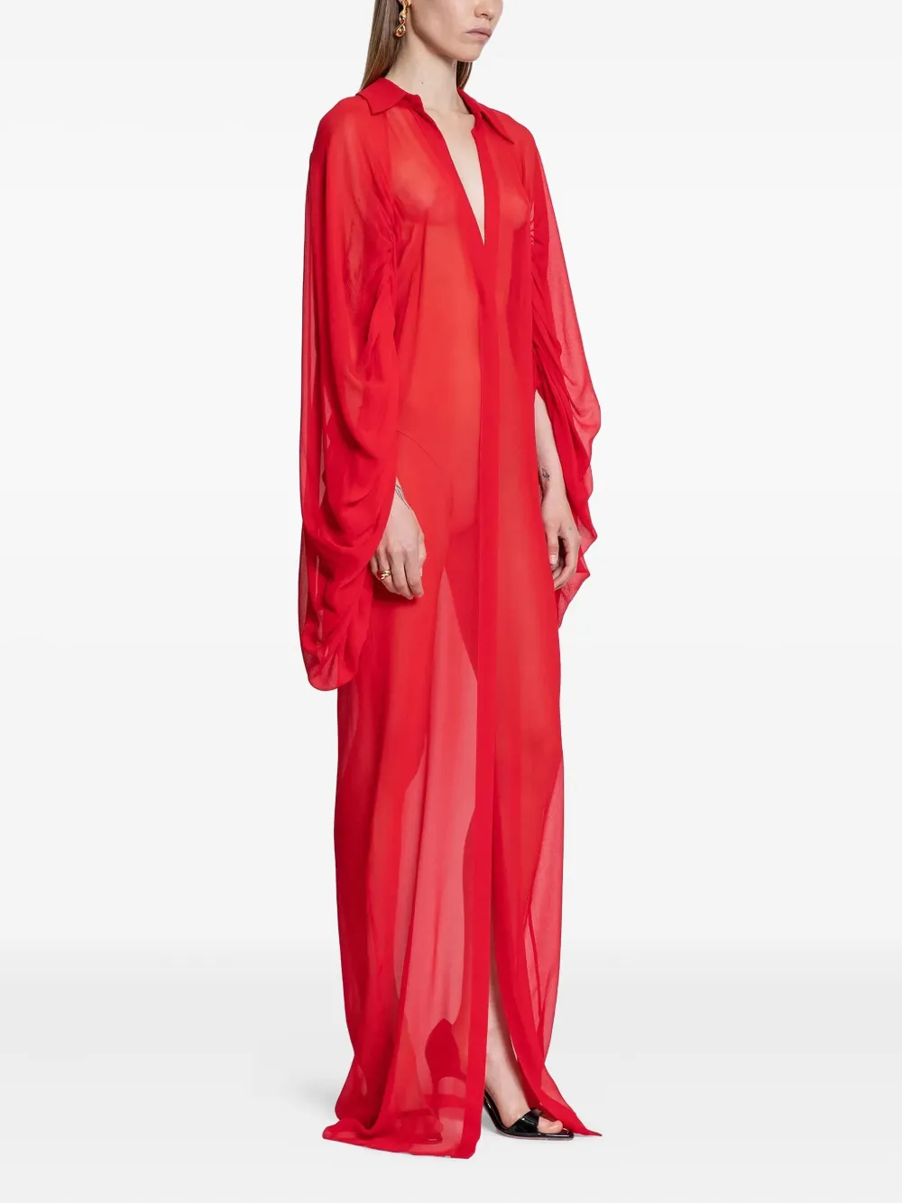 Mônot draped shirt dress - Rood