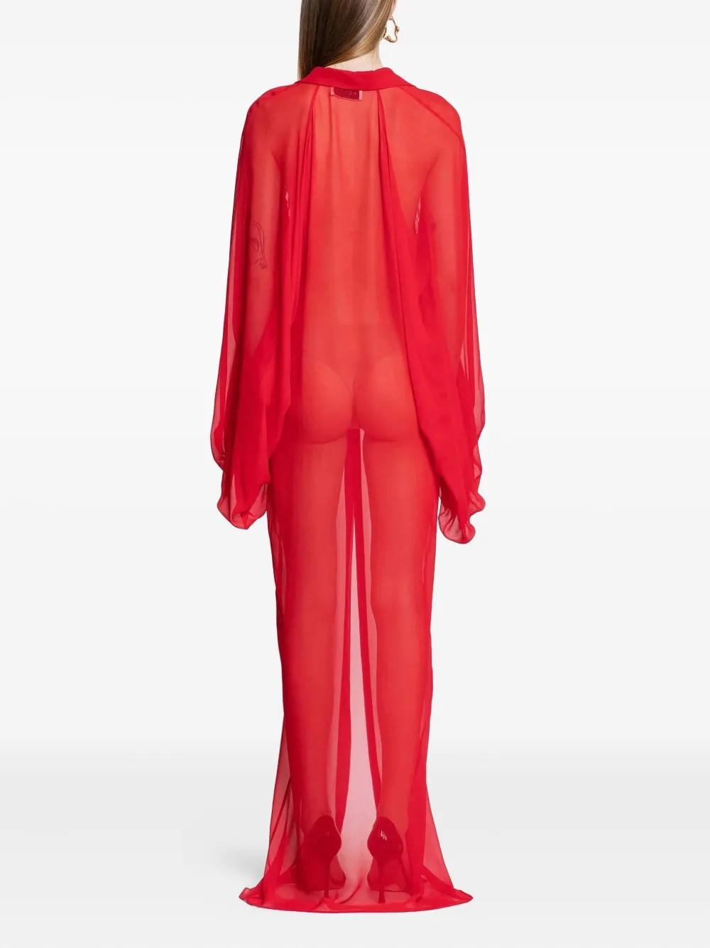 Monot Draped Shirt Dress In Red