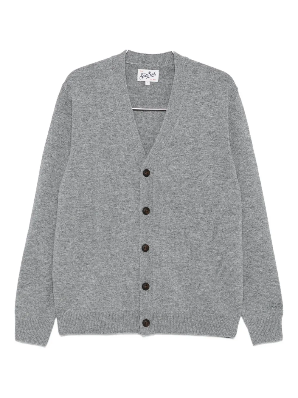 Mc2 Saint Barth Wool Cardigan In Gray