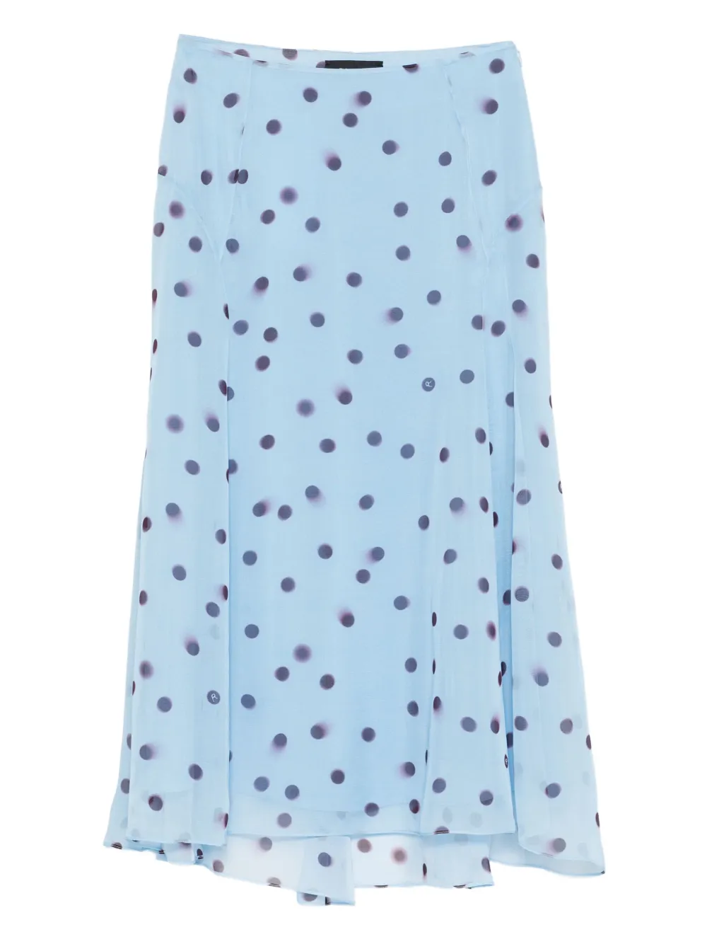 Rochas falda de seda con estampado de lunares | azul | Image 1