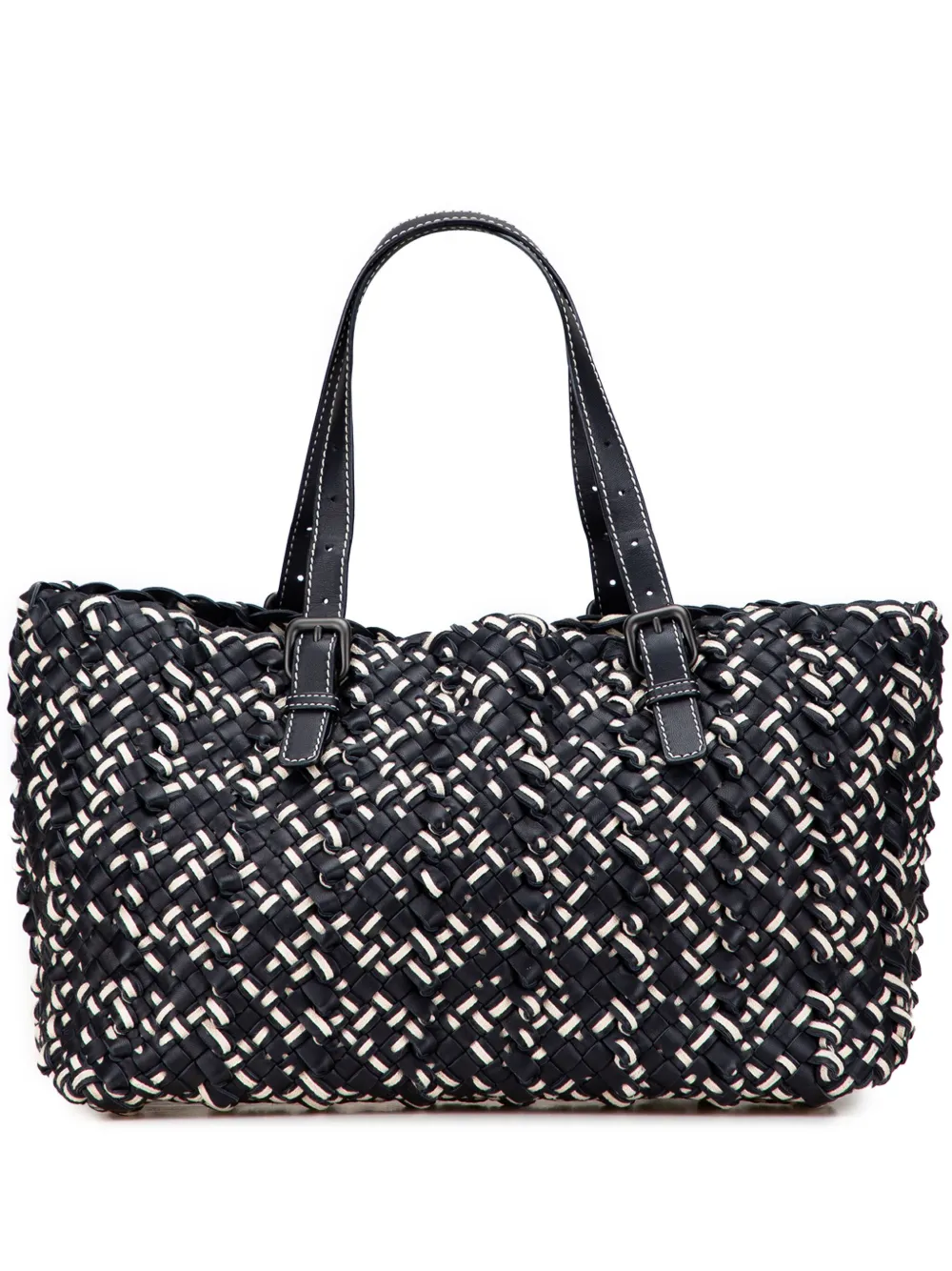 Большая кожаная сумка Intrecciato Lido от Bottega Veneta, бывшая в употреблении в 2012-2025 годах